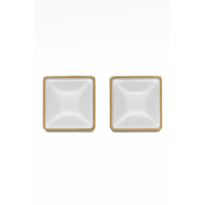  Σκουλαρίκι Τετράγωνο Μαργαριτάρι